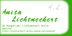 anita lichtneckert business card